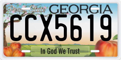 GA license plate CCX5619