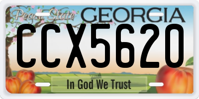 GA license plate CCX5620