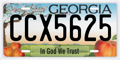 GA license plate CCX5625