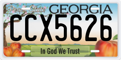 GA license plate CCX5626