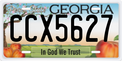 GA license plate CCX5627