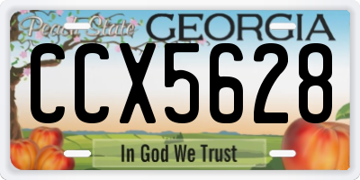 GA license plate CCX5628