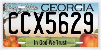 GA license plate CCX5629