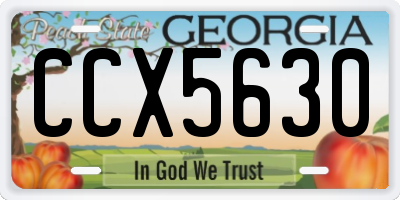GA license plate CCX5630
