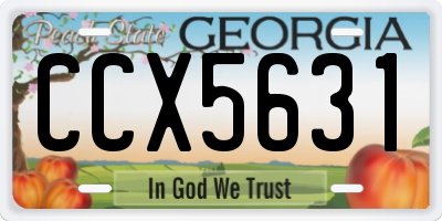 GA license plate CCX5631