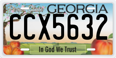 GA license plate CCX5632