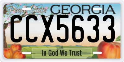 GA license plate CCX5633