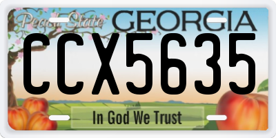 GA license plate CCX5635