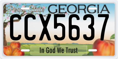 GA license plate CCX5637