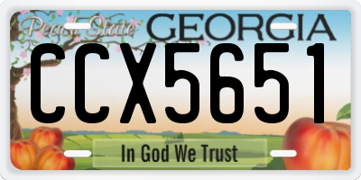 GA license plate CCX5651