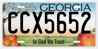 GA license plate CCX5652