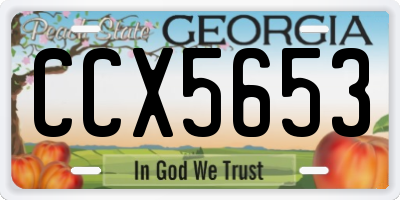 GA license plate CCX5653