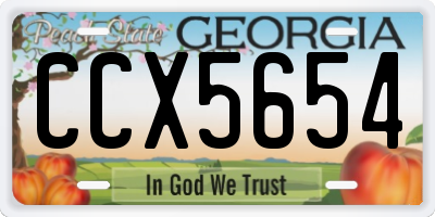 GA license plate CCX5654