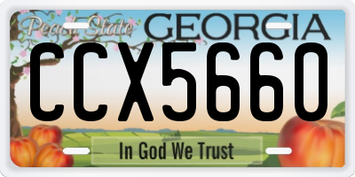 GA license plate CCX5660