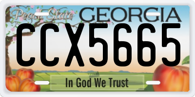 GA license plate CCX5665