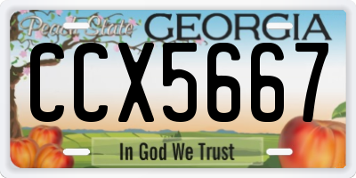 GA license plate CCX5667