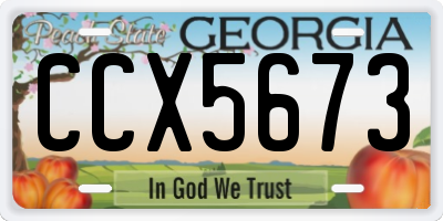 GA license plate CCX5673