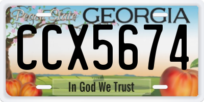 GA license plate CCX5674