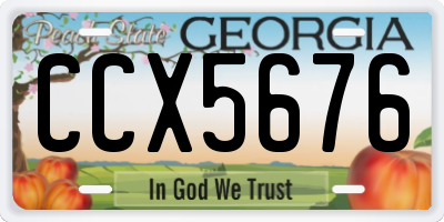 GA license plate CCX5676