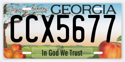 GA license plate CCX5677