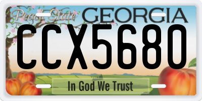 GA license plate CCX5680
