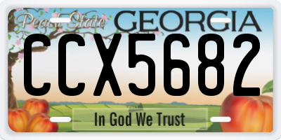 GA license plate CCX5682
