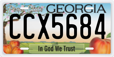 GA license plate CCX5684