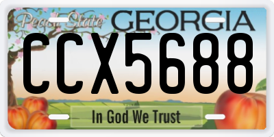 GA license plate CCX5688