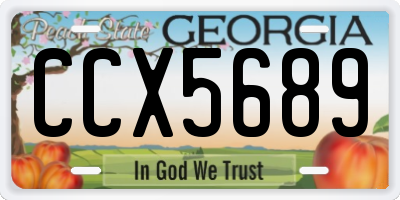 GA license plate CCX5689