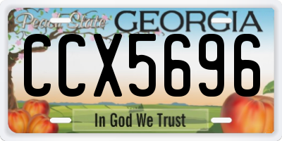 GA license plate CCX5696