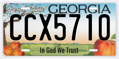 GA license plate CCX5710
