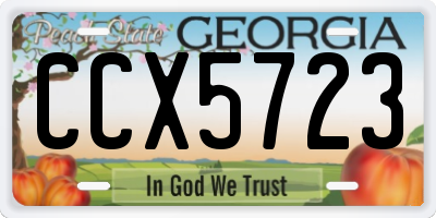 GA license plate CCX5723