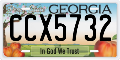 GA license plate CCX5732