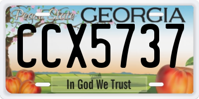 GA license plate CCX5737