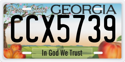 GA license plate CCX5739