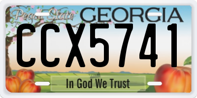 GA license plate CCX5741