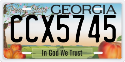 GA license plate CCX5745