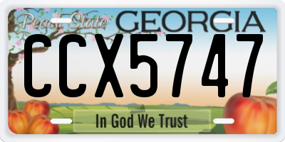 GA license plate CCX5747