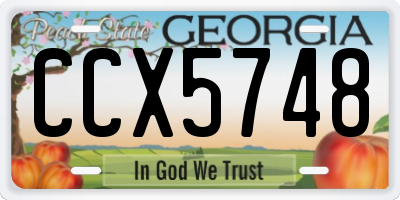 GA license plate CCX5748