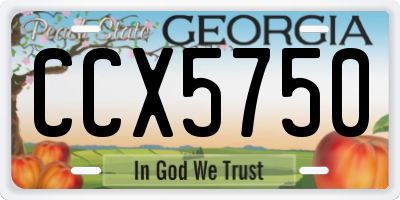 GA license plate CCX5750