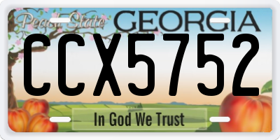 GA license plate CCX5752