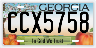 GA license plate CCX5758