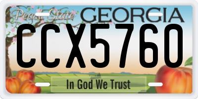 GA license plate CCX5760