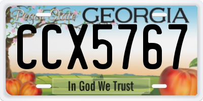 GA license plate CCX5767