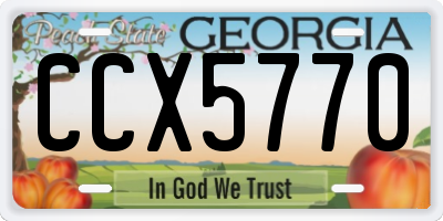 GA license plate CCX5770