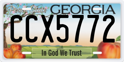 GA license plate CCX5772