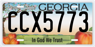 GA license plate CCX5773