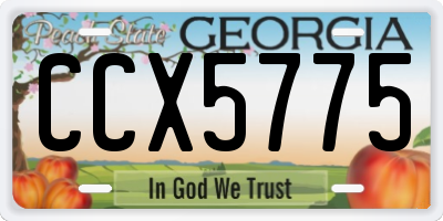 GA license plate CCX5775