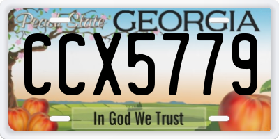 GA license plate CCX5779