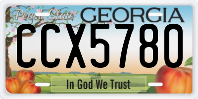 GA license plate CCX5780